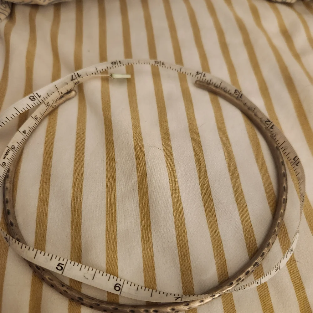 925 Sterling Textured Torque/collar Necklace - Picture 2 of 3